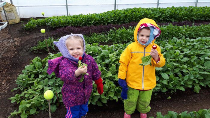 Kids in Greenhouse