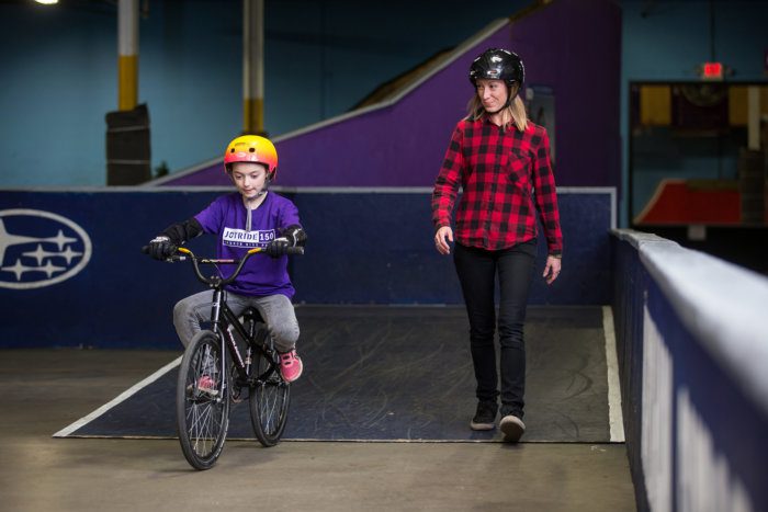 Kid and Instructor at Joyride